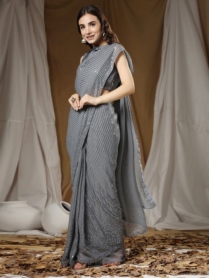 Aab Sequence Party Wear Saree Catalog
